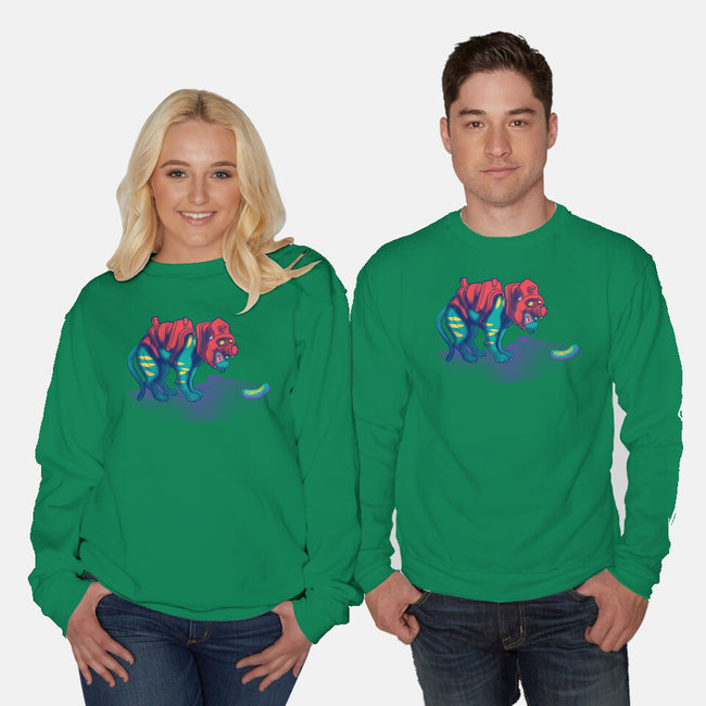 Tiger Vs Cucumber-Unisex-Crew Neck-Sweatshirt-Samuel