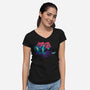 Tiger Vs Cucumber-Womens-V-Neck-Tee-Samuel
