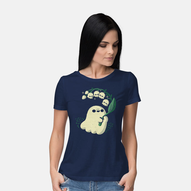 Ghost Meets Lily Of The Valley-Womens-Basic-Tee-xMorfina