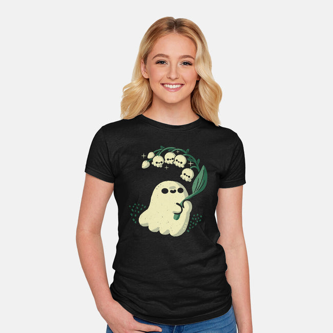 Ghost Meets Lily Of The Valley-Womens-Fitted-Tee-xMorfina