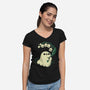 Ghost Meets Lily Of The Valley-Womens-V-Neck-Tee-xMorfina