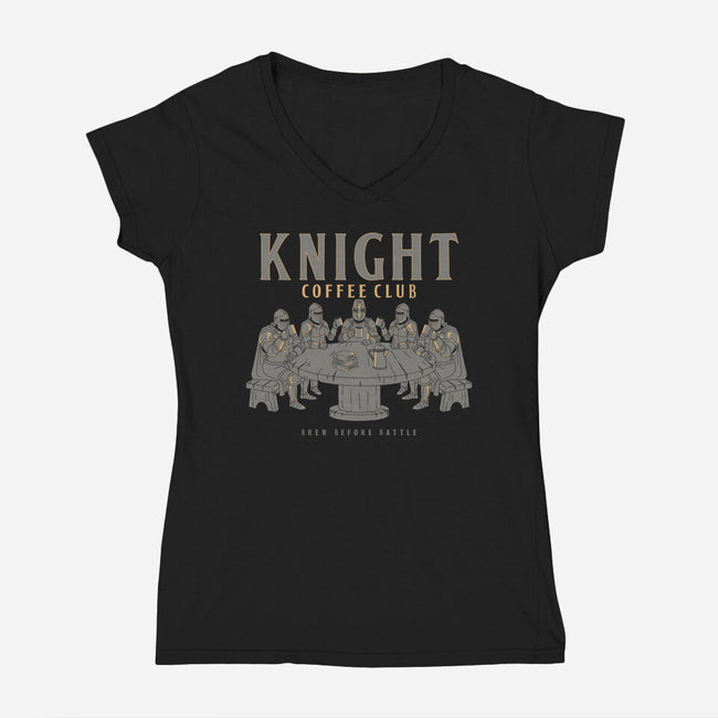 Knight Coffee Club-Womens-V-Neck-Tee-Tri haryadi