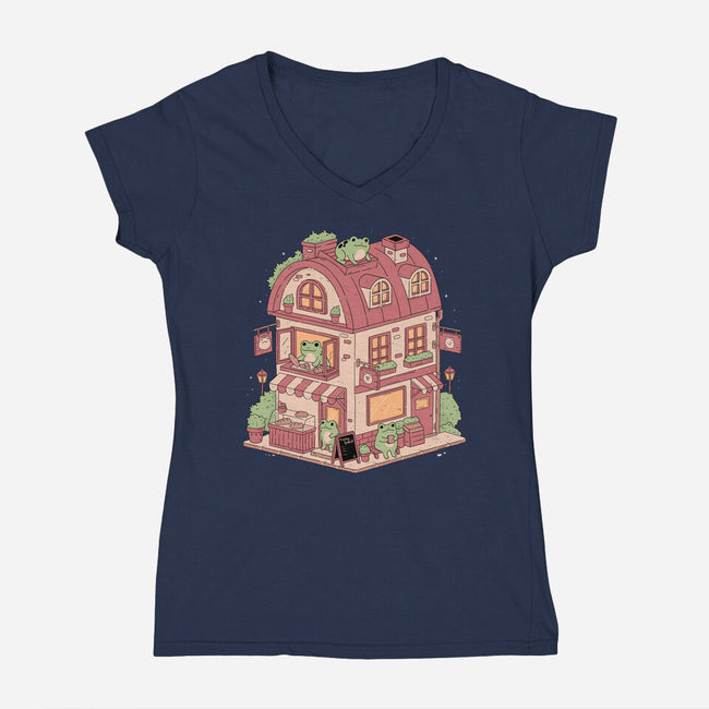 Cozy Bakehouse-Womens-V-Neck-Tee-GODZILLARGE