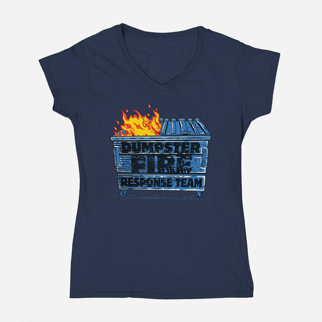 Dumpster Fire Response Team Bin-Womens-V-Neck-Tee-rocketman_art