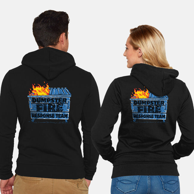Dumpster Fire Response Team Bin-Unisex-Zip-Up-Sweatshirt-rocketman_art