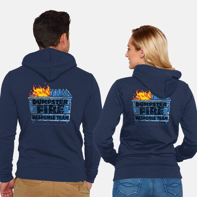 Dumpster Fire Response Team Bin-Unisex-Zip-Up-Sweatshirt-rocketman_art