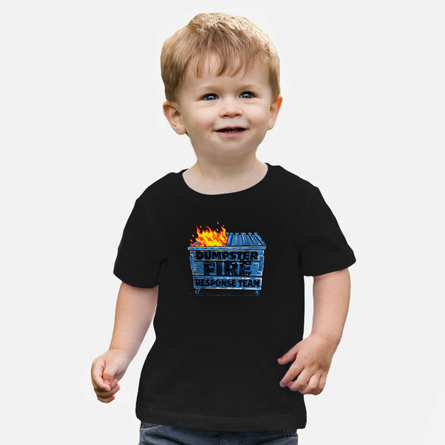 Dumpster Fire Response Team Bin-Baby-Basic-Tee-rocketman_art