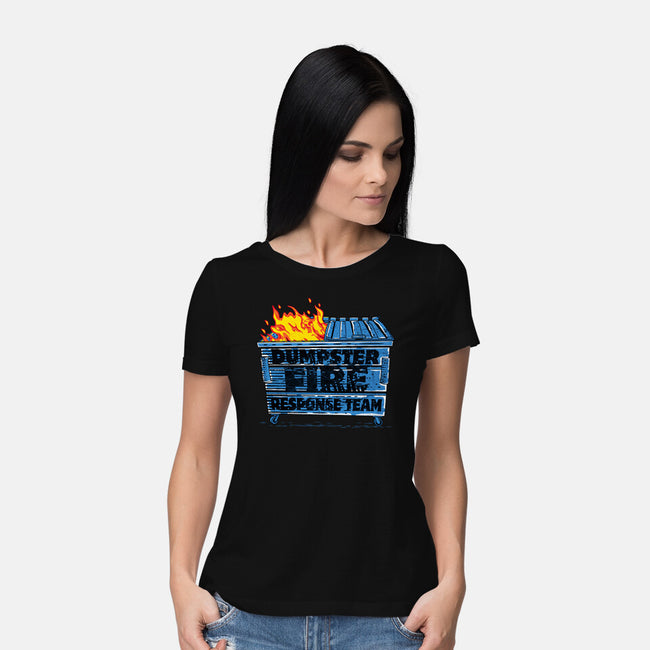 Dumpster Fire Response Team Bin-Womens-Basic-Tee-rocketman_art