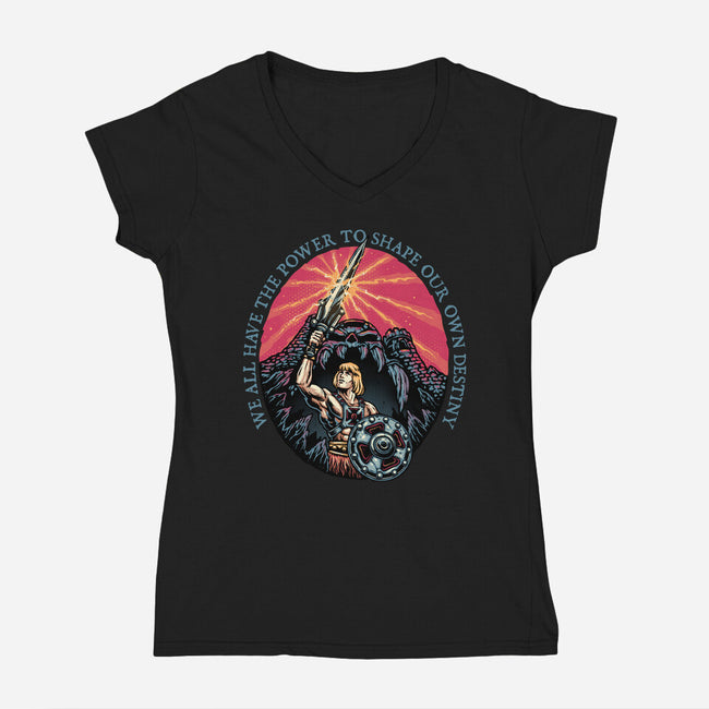 Shape Your Destiny-Womens-V-Neck-Tee-glitchygorilla