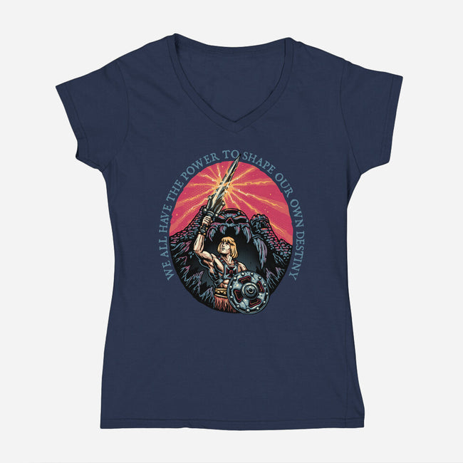 Shape Your Destiny-Womens-V-Neck-Tee-glitchygorilla