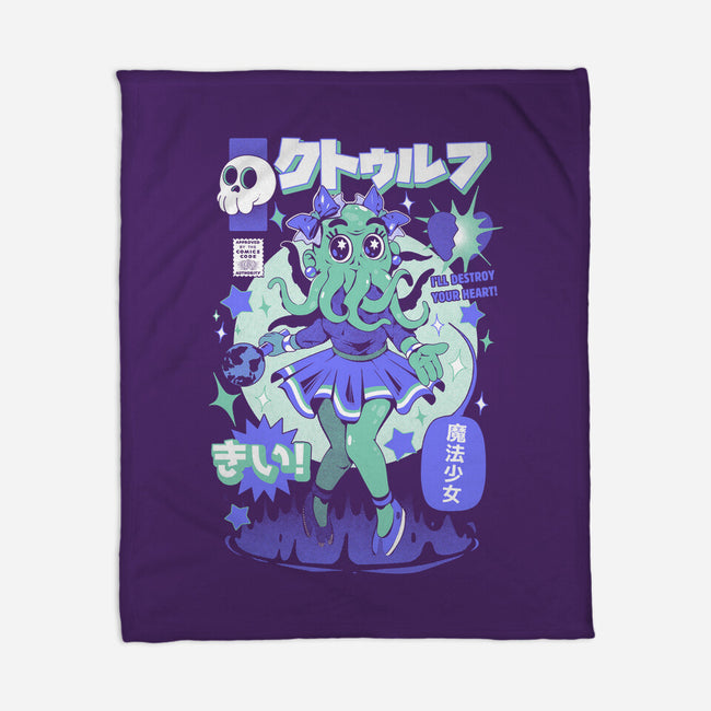 Girl Cthulhu-None-Fleece-Blanket-ilustrata