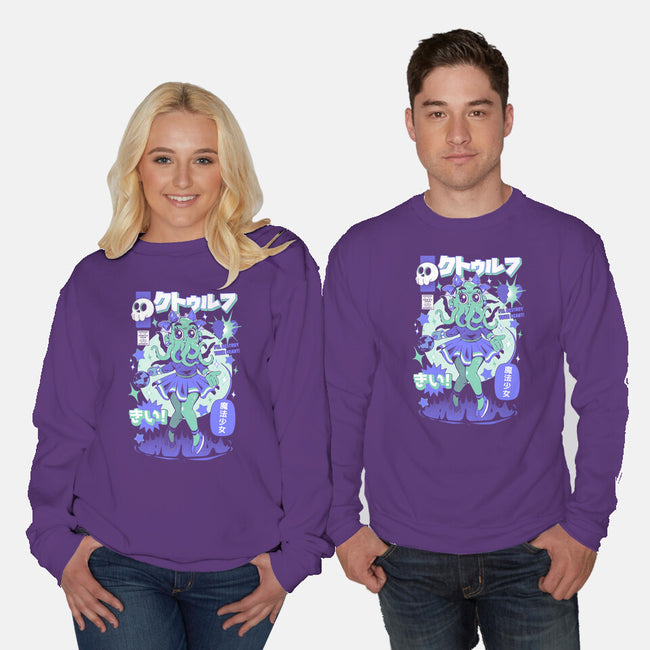 Girl Cthulhu-Unisex-Crew Neck-Sweatshirt-ilustrata