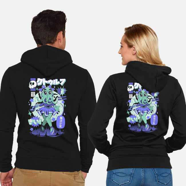 Girl Cthulhu-Unisex-Zip-Up-Sweatshirt-ilustrata