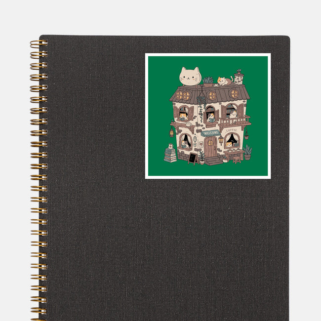 Cat Reading Club-None-Glossy-Sticker-GODZILLARGE