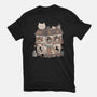Cat Reading Club-Womens-Basic-Tee-GODZILLARGE
