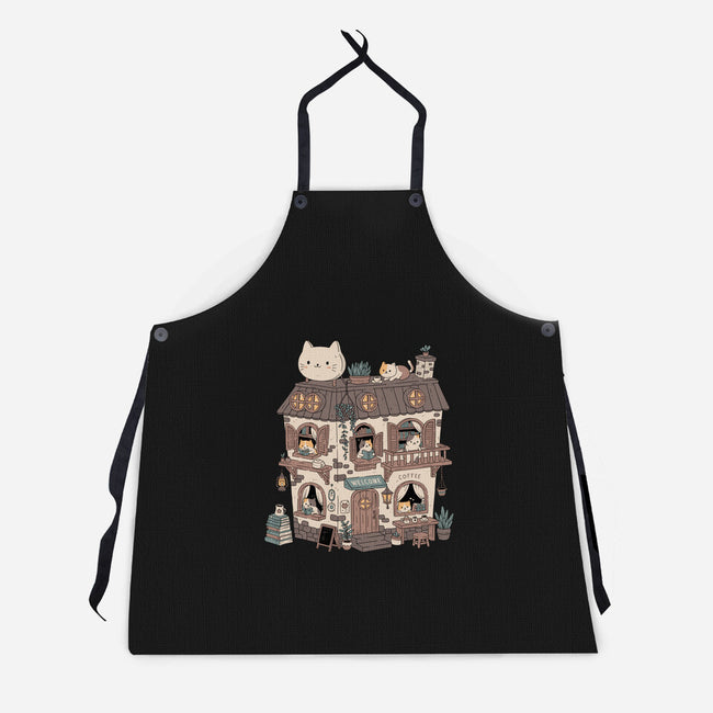 Cat Reading Club-Unisex-Kitchen-Apron-GODZILLARGE