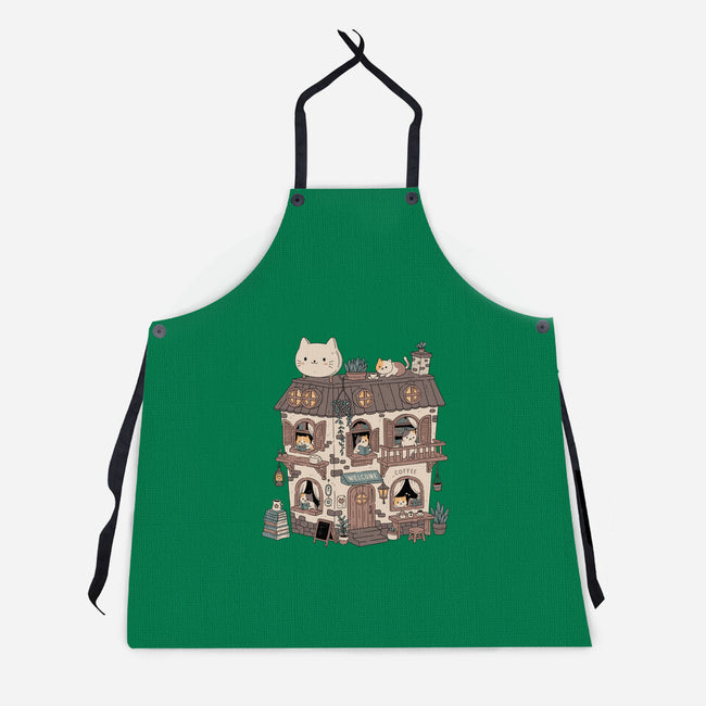 Cat Reading Club-Unisex-Kitchen-Apron-GODZILLARGE