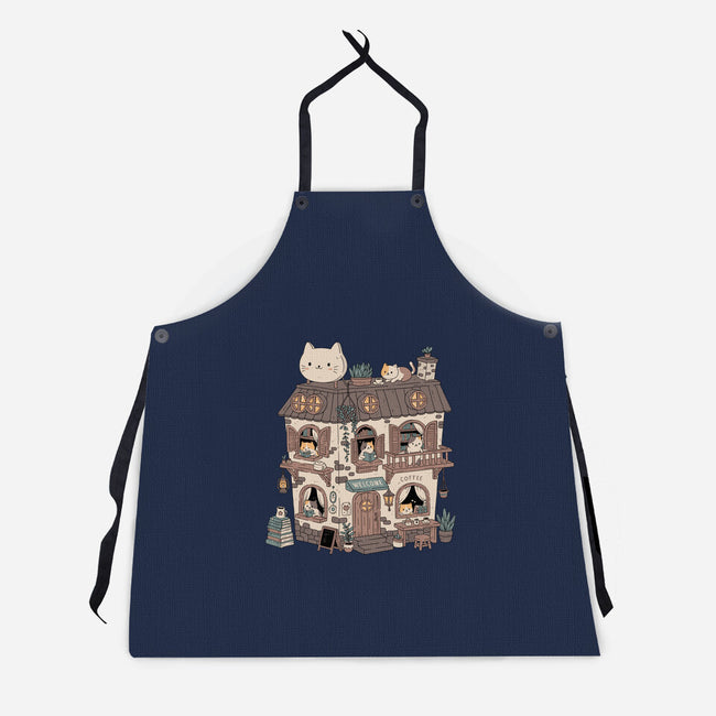 Cat Reading Club-Unisex-Kitchen-Apron-GODZILLARGE