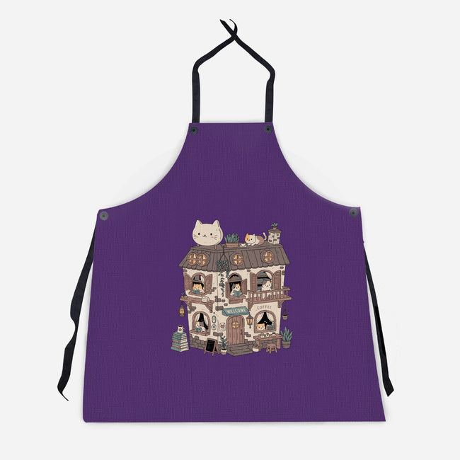 Cat Reading Club-Unisex-Kitchen-Apron-GODZILLARGE