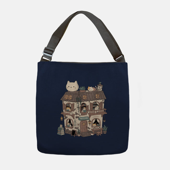 Cat Reading Club-None-Adjustable Tote-Bag-GODZILLARGE