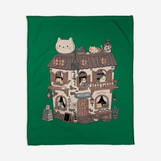Cat Reading Club-None-Fleece-Blanket-GODZILLARGE