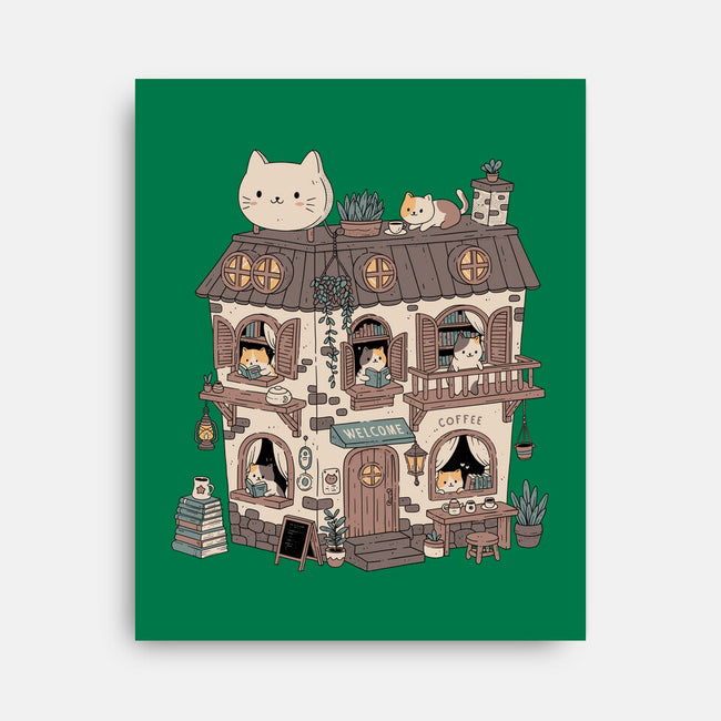 Cat Reading Club-None-Stretched-Canvas-GODZILLARGE