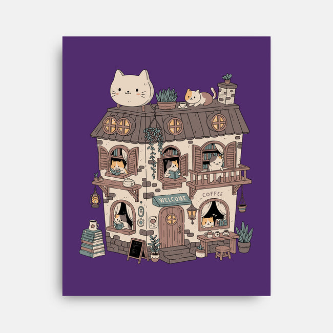 Cat Reading Club-None-Stretched-Canvas-GODZILLARGE