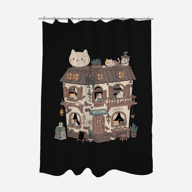 Cat Reading Club-None-Polyester-Shower Curtain-GODZILLARGE