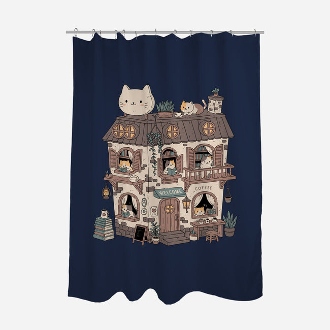 Cat Reading Club-None-Polyester-Shower Curtain-GODZILLARGE