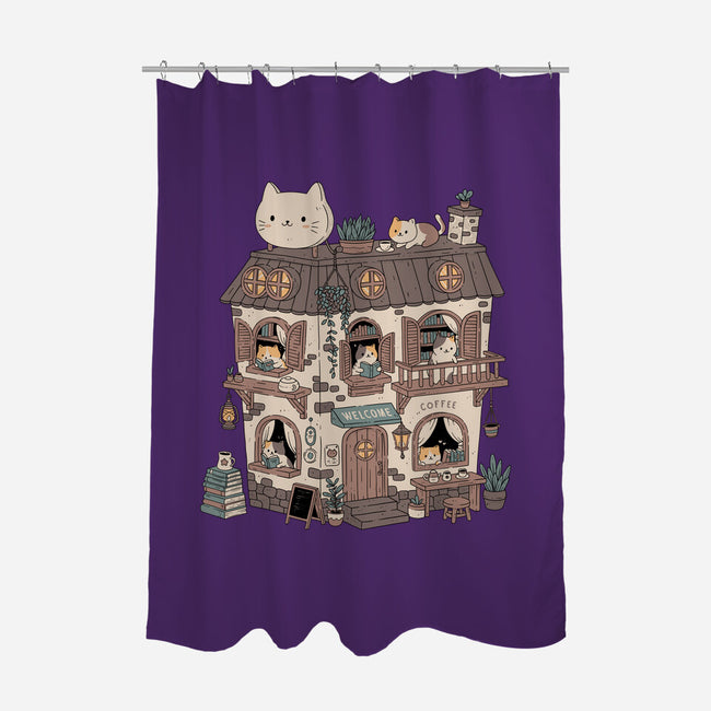 Cat Reading Club-None-Polyester-Shower Curtain-GODZILLARGE
