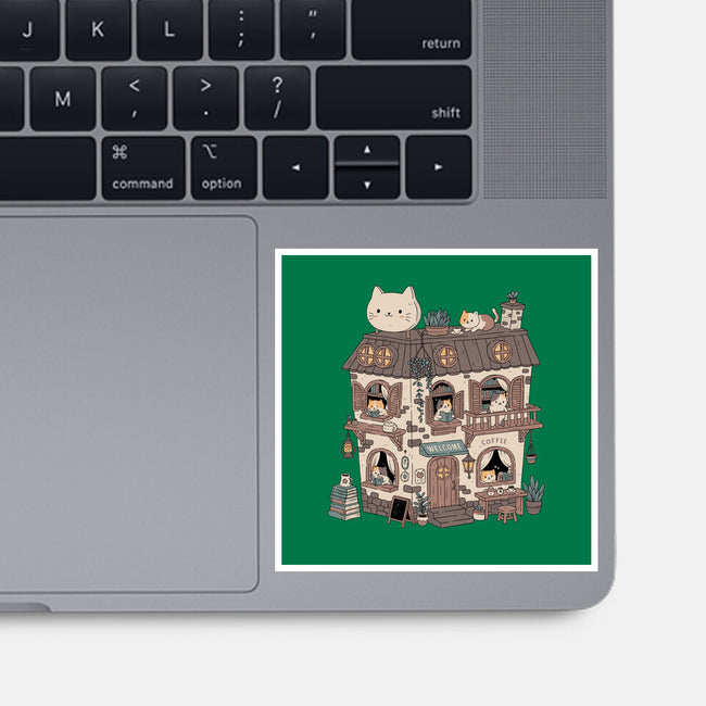 Cat Reading Club-None-Glossy-Sticker-GODZILLARGE