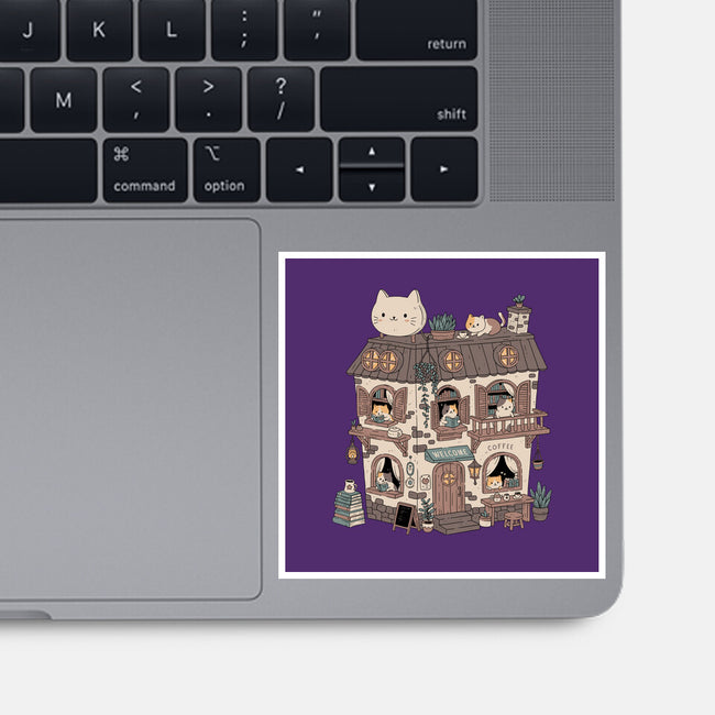 Cat Reading Club-None-Glossy-Sticker-GODZILLARGE