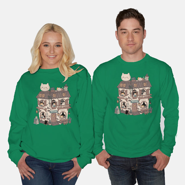 Cat Reading Club-Unisex-Crew Neck-Sweatshirt-GODZILLARGE