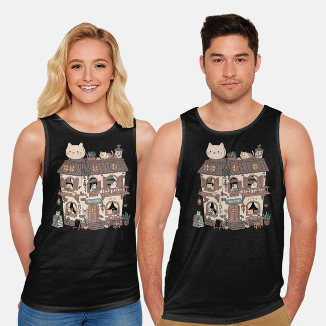 Cat Reading Club-Unisex-Basic-Tank-GODZILLARGE