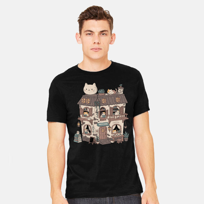 Cat Reading Club-Mens-Heavyweight-Tee-GODZILLARGE