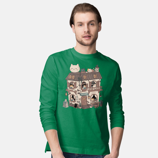 Cat Reading Club-Mens-Long Sleeved-Tee-GODZILLARGE