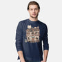 Cat Reading Club-Mens-Long Sleeved-Tee-GODZILLARGE