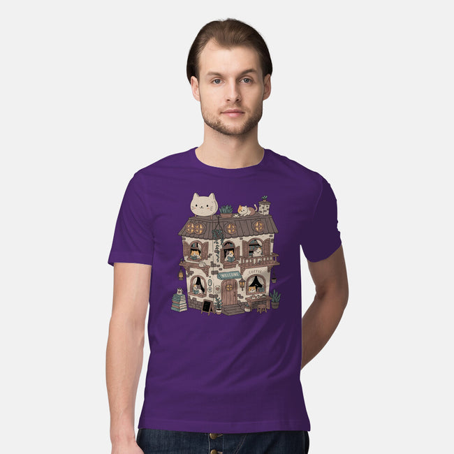 Cat Reading Club-Mens-Premium-Tee-GODZILLARGE