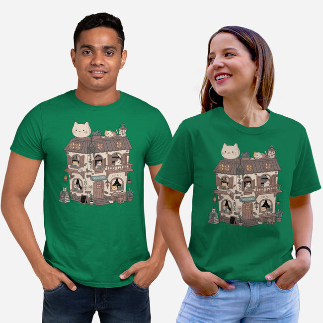 Cat Reading Club-Unisex-Basic-Tee-GODZILLARGE