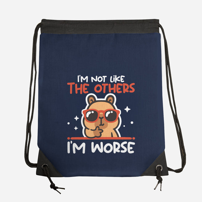 I'm Worse Capybara-None-Drawstring-Bag-NemiMakeit