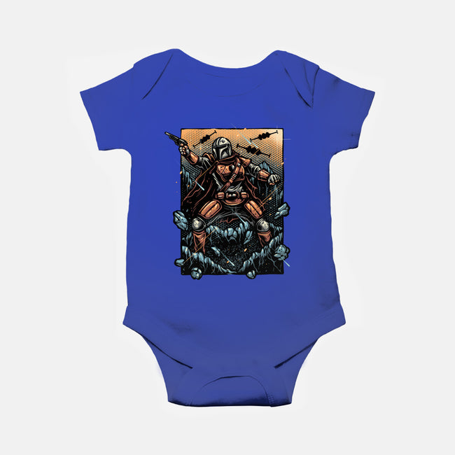 Attack Of The Bounty Hunter-Baby-Basic-Onesie-glitchygorilla