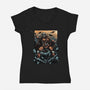 Attack Of The Bounty Hunter-Womens-V-Neck-Tee-glitchygorilla