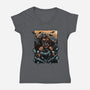 Attack Of The Bounty Hunter-Womens-V-Neck-Tee-glitchygorilla
