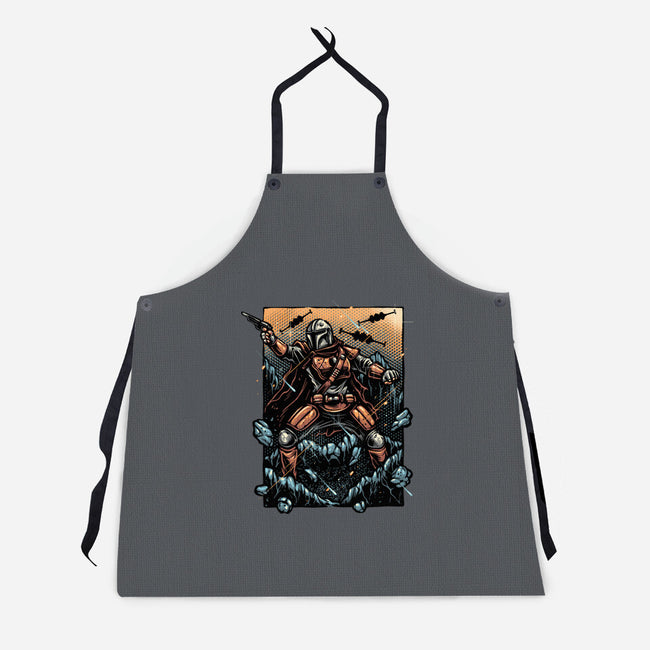 Attack Of The Bounty Hunter-Unisex-Kitchen-Apron-glitchygorilla