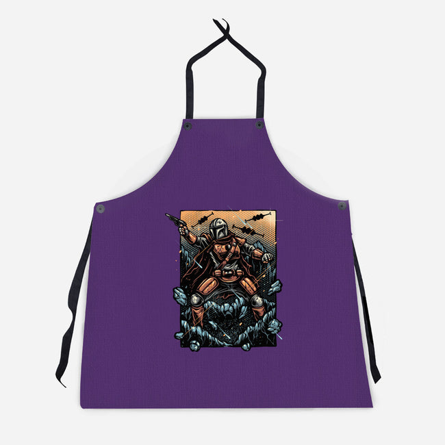 Attack Of The Bounty Hunter-Unisex-Kitchen-Apron-glitchygorilla