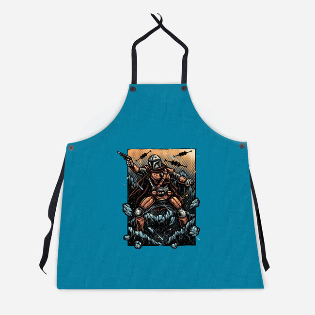 Attack Of The Bounty Hunter-Unisex-Kitchen-Apron-glitchygorilla