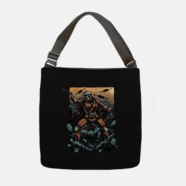Attack Of The Bounty Hunter-None-Adjustable Tote-Bag-glitchygorilla