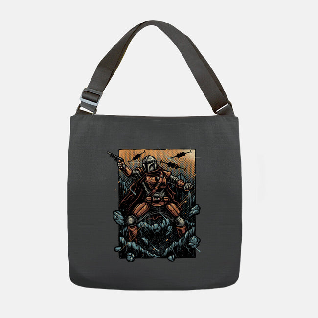 Attack Of The Bounty Hunter-None-Adjustable Tote-Bag-glitchygorilla