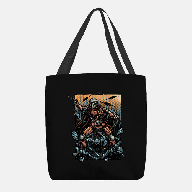 Attack Of The Bounty Hunter-None-Basic Tote-Bag-glitchygorilla