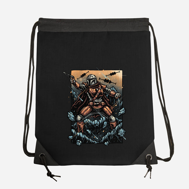 Attack Of The Bounty Hunter-None-Drawstring-Bag-glitchygorilla